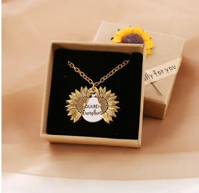 You Are My Sunshine Sunflower Necklace Women Men - Rizk From Razzak