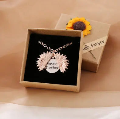 You Are My Sunshine Sunflower Necklace Women Men - Rizk From Razzak