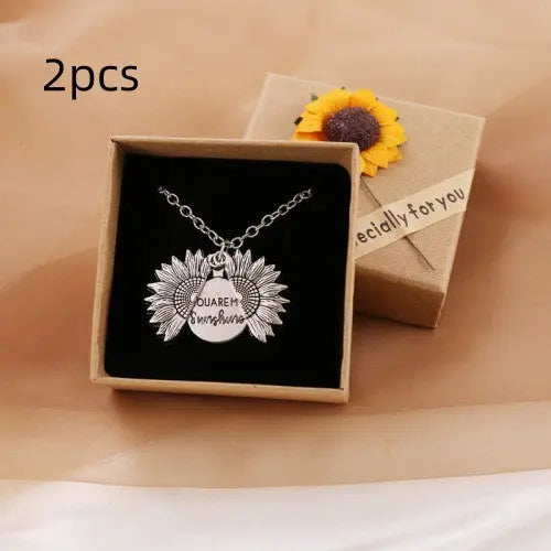 You Are My Sunshine Sunflower Necklace Women Men - Rizk From Razzak