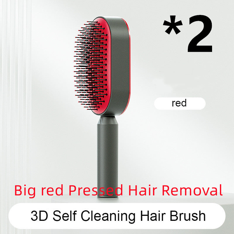 Self Cleaning Hair Brush For Women One-key Cleaning Hair Loss Airbag Massage Scalp Comb Anti-Static Hairbrush null