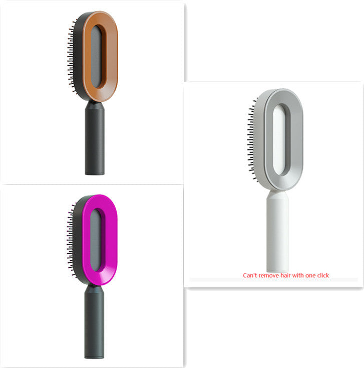 Self Cleaning Hair Brush For Women One-key Cleaning Hair Loss Airbag Massage Scalp Comb Anti-Static Hairbrush null