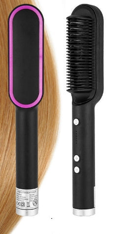 New 2 In 1 Hair Straightener Hot Comb Negative Ion Curling Tong Dual-purpose Electric Hair Brush null