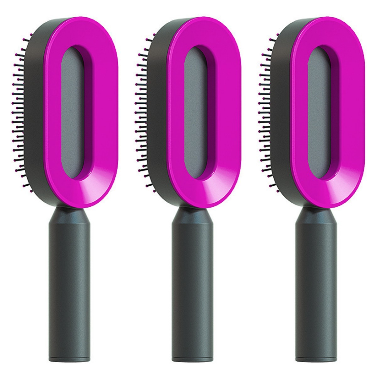 Self Cleaning Hair Brush For Women One-key Cleaning Hair Loss Airbag Massage Scalp Comb Anti-Static Hairbrush null