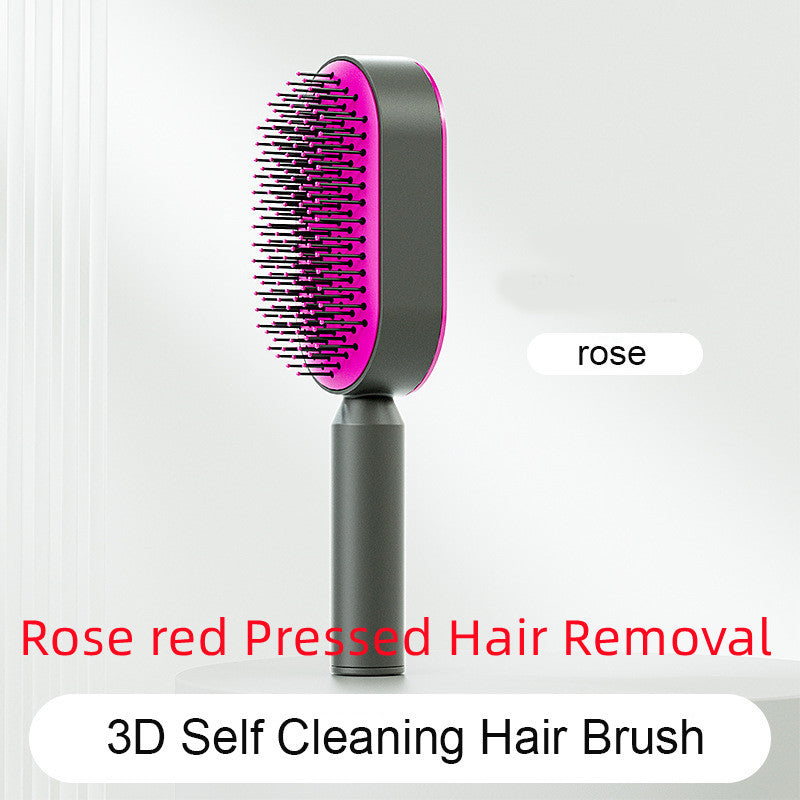 Self Cleaning Hair Brush For Women One-key Cleaning Hair Loss Airbag Massage Scalp Comb Anti-Static Hairbrush null