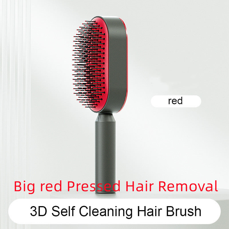 Self Cleaning Hair Brush For Women One-key Cleaning Hair Loss Airbag Massage Scalp Comb Anti-Static Hairbrush null