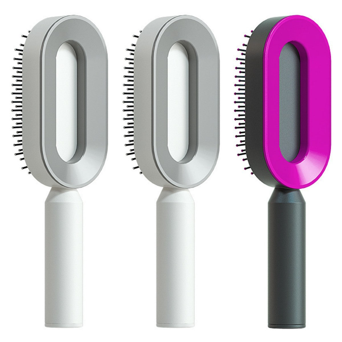 Self Cleaning Hair Brush For Women One-key Cleaning Hair Loss Airbag Massage Scalp Comb Anti-Static Hairbrush null