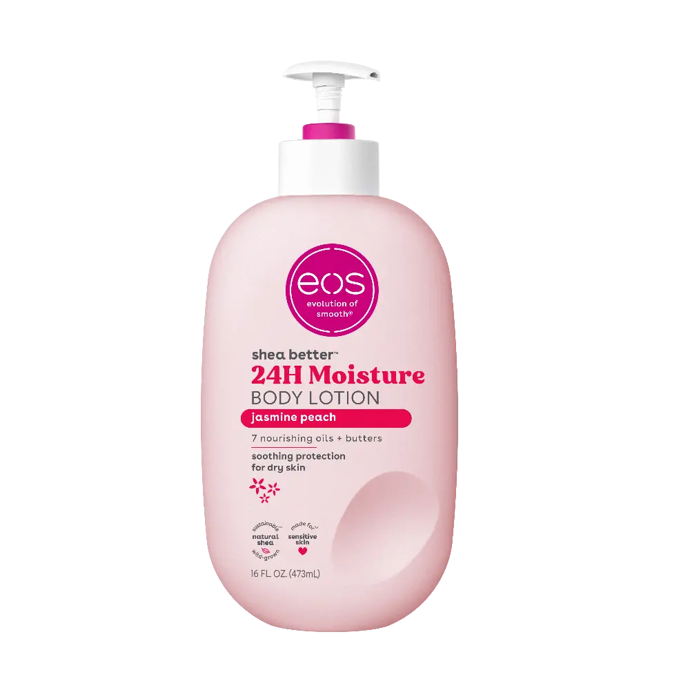 eos Shea Better Body Lotion- Jasmine Peach, Soothes Dry Skin, 16 fl oz Rizkfromrazzak