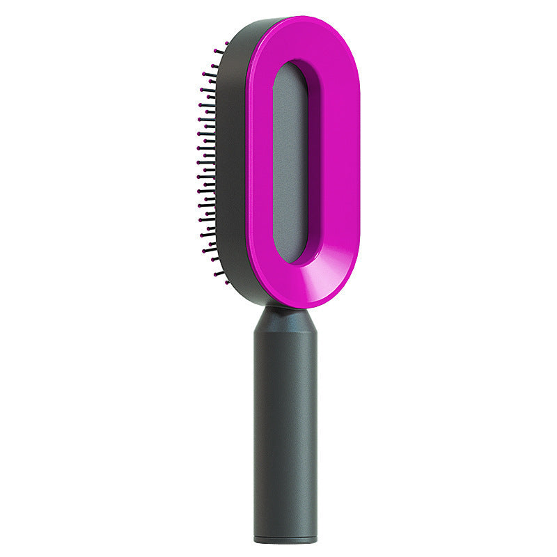 Self Cleaning Hair Brush For Women One-key Cleaning Hair Loss Airbag Massage Scalp Comb Anti-Static Hairbrush null