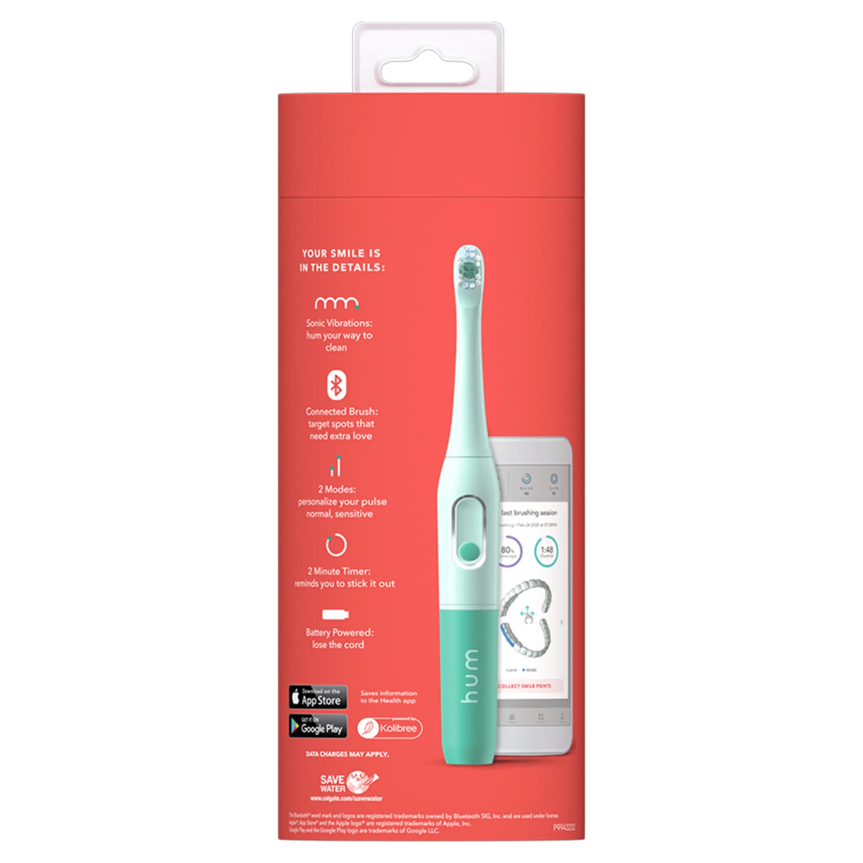 hum by Colgate Smart Battery Toothbrush Kit, Sonic Toothbrush with Travel Case, Teal Rizkfromrazzak